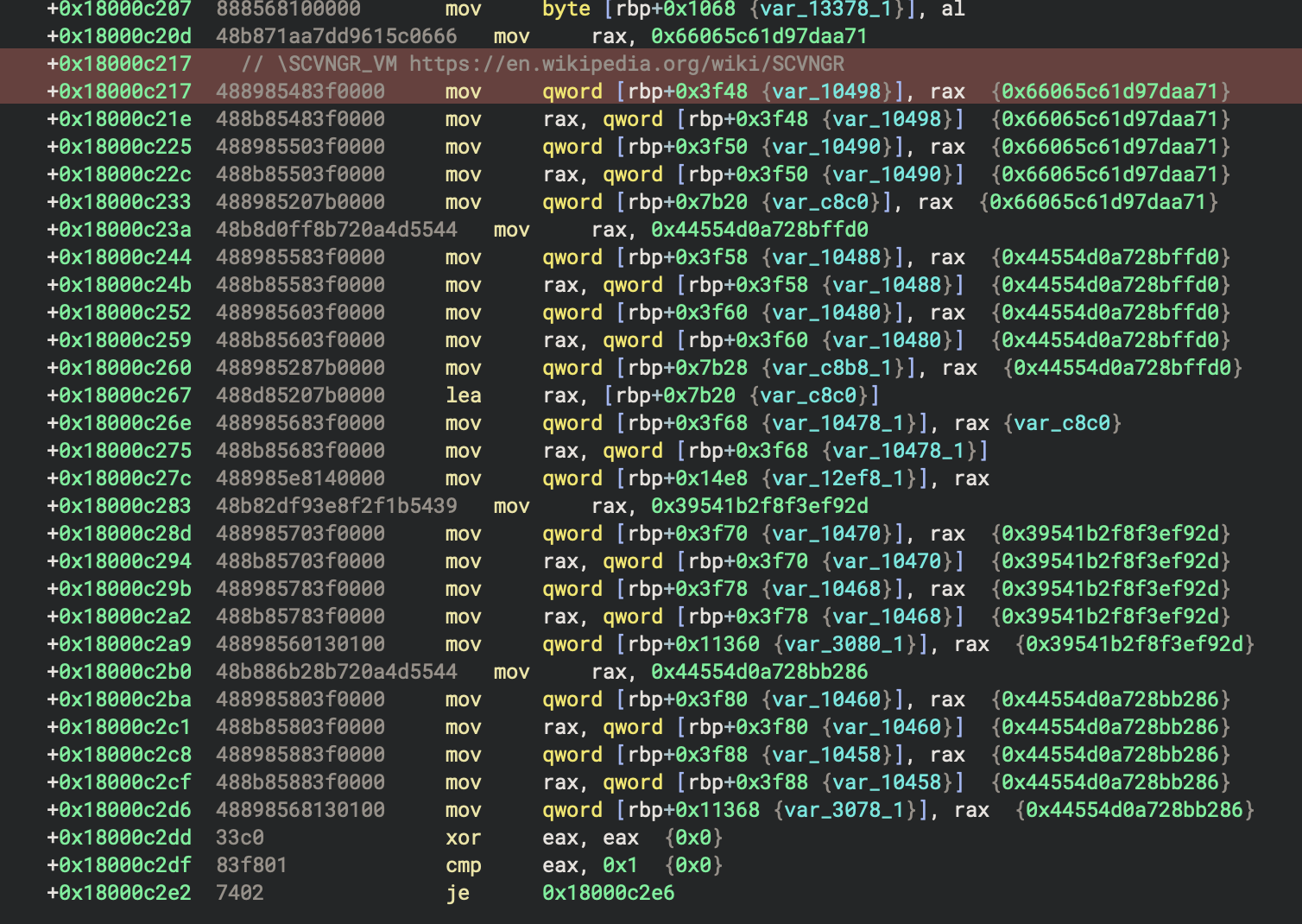 SCVNGR_VM Encoded Stack Strings