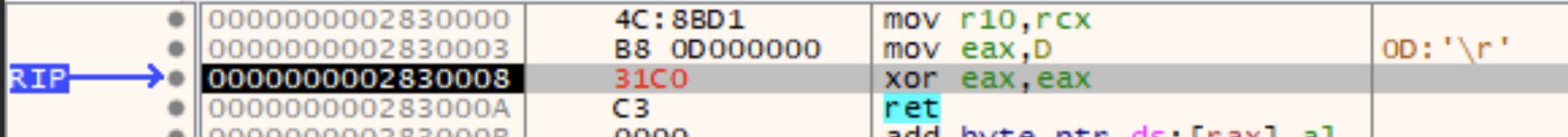 Patched Syscall Function